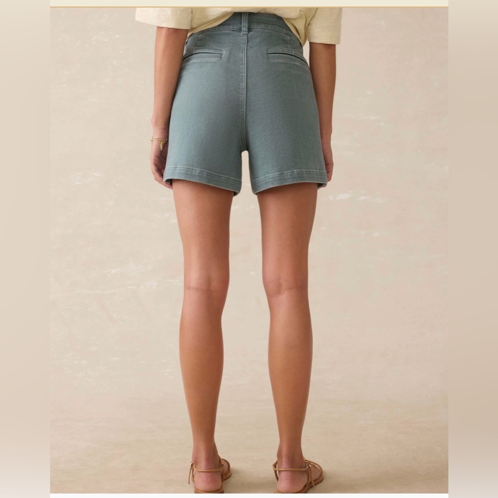 Faherty Stretch Terry Shorts Size 28 Ocean Glass - Picture 2 of 6